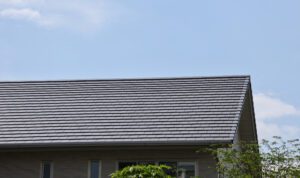 House roof under clear blue sky
