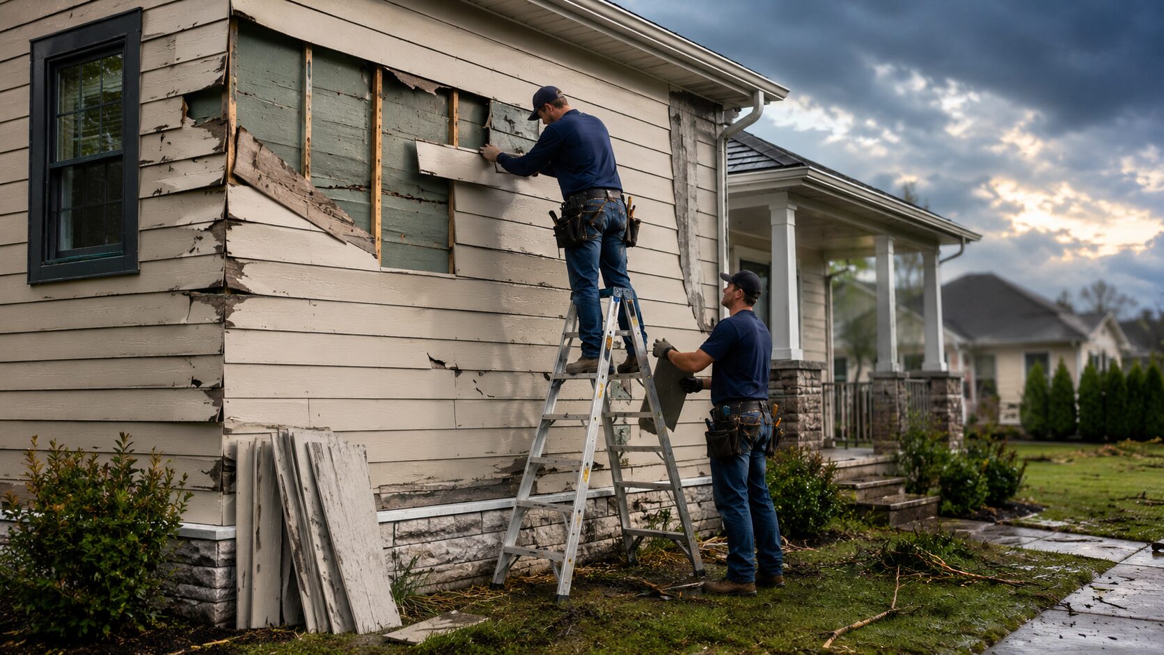 Storm Damage Siding Repair Long Island