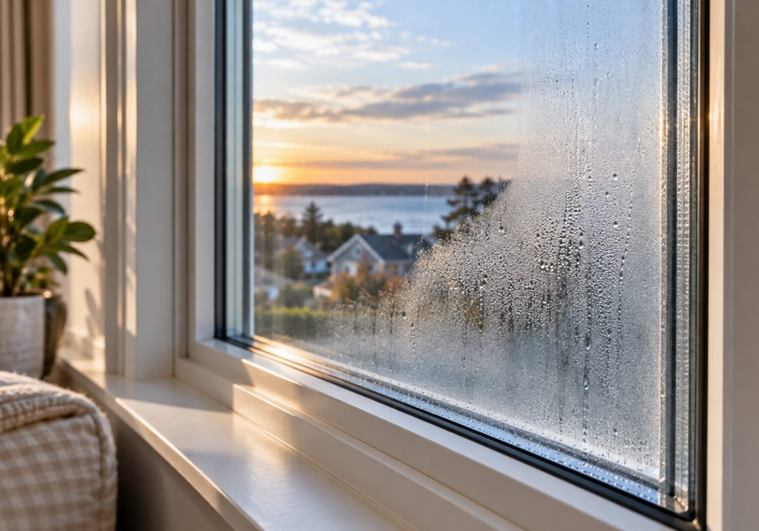 condensation accumilating between window